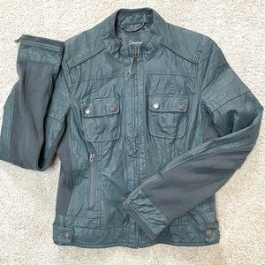 Aeropostale Vegan Faux Leather Gunmetal Gray Zipper Jacket Womens Medium M